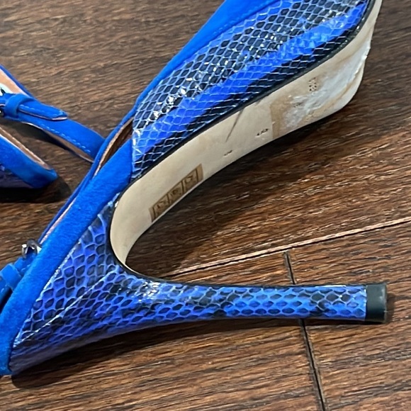 Sigerson Morrison Women’s Blue Suede Sling Backs Size 8 - Picture 5 of 7